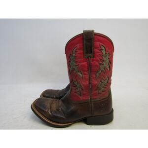 Ariat Little Kids Youth Size 13.5 D Pink Brown Leather Cowboy Western Boots